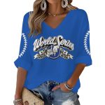 2025 LA Dodgers Hand Sign World Series Waffle T-Shirt