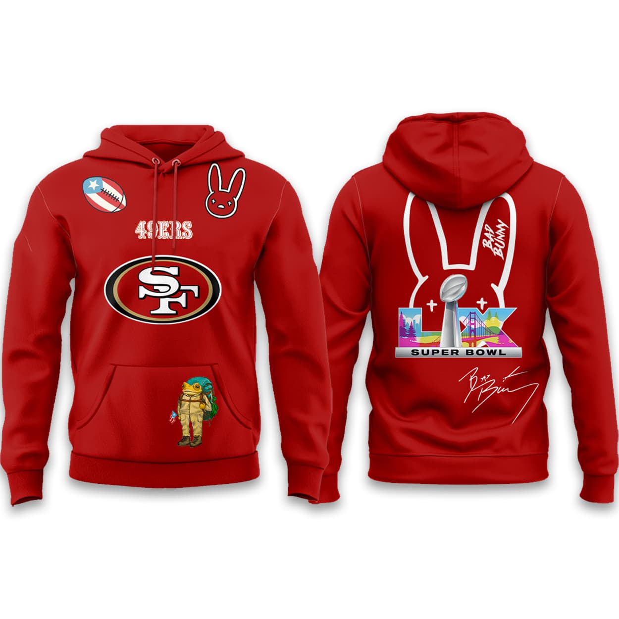 49ers Bad Bunny Super Bowl LX Hoodie