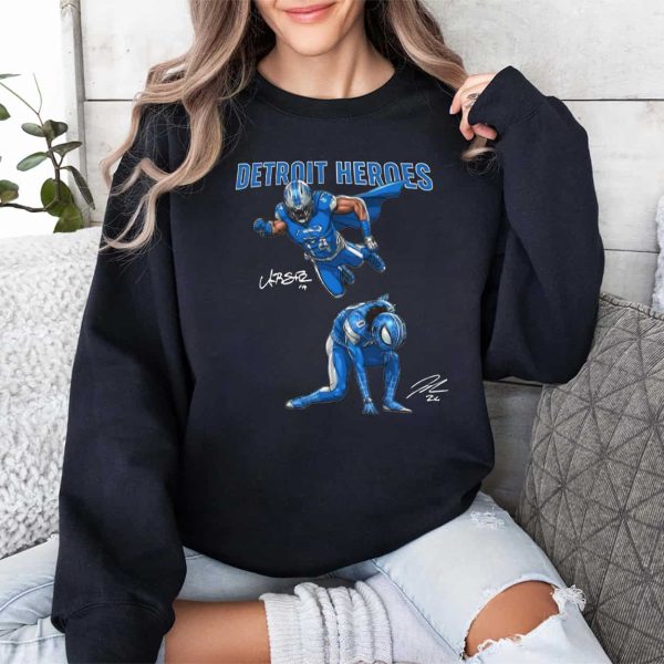 Amon Ra St Brown And Jahmyr Gibbs Detroit Heroes Shirt 3