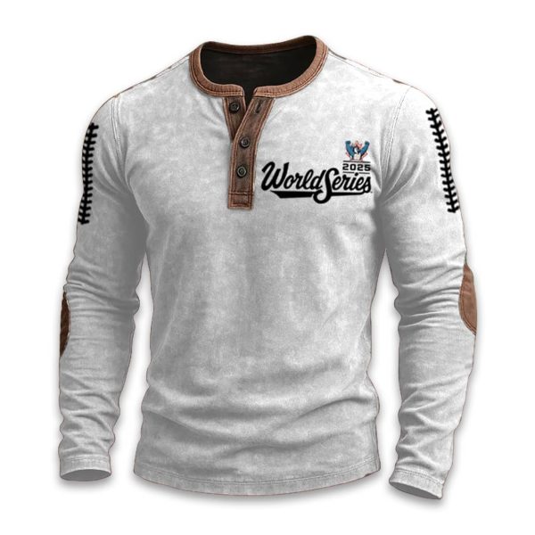 Blue Jays 2025 World Series Baseball Print Henley T Shirt3