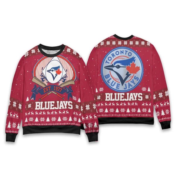 Blue Jays Est 1977 Christmas Ugly Sweater 2