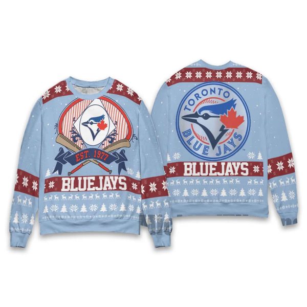 Blue Jays Est 1977 Christmas Ugly Sweater 3