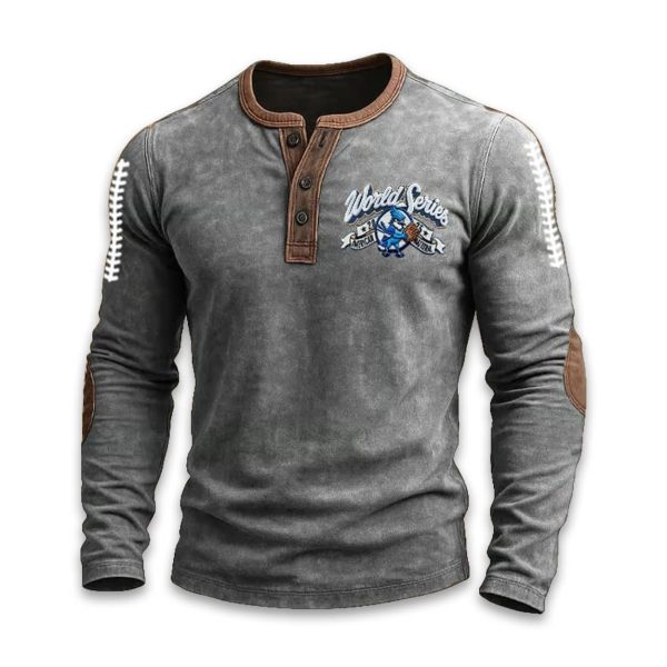 Blue Jays World Series 2025 Print Henley T Shirt 4