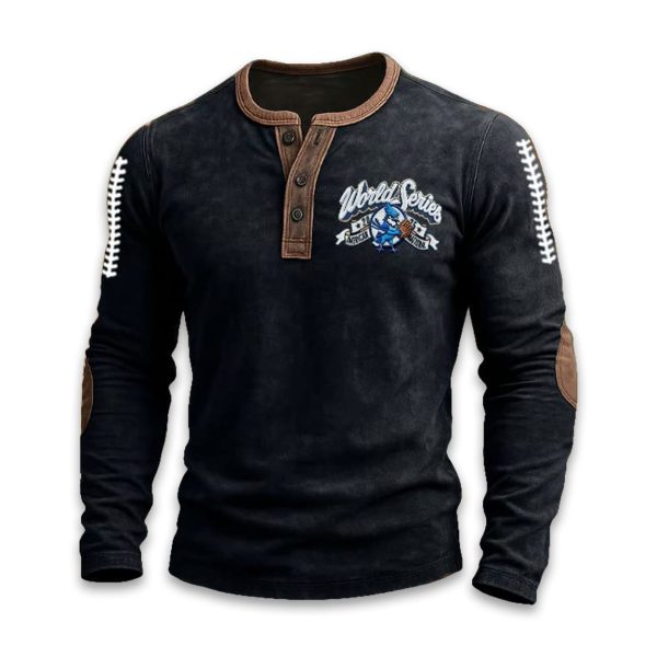 Blue Jays World Series 2025 Print Henley T Shirt 5