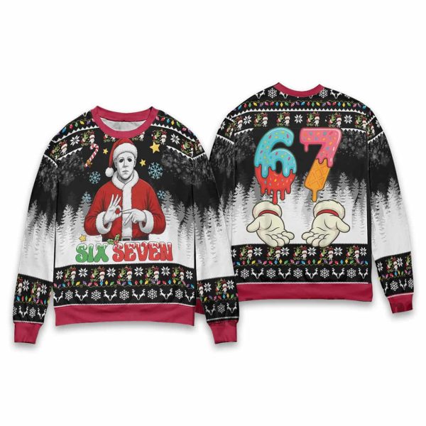 Michael Myers Six Seven Christmas Ugly Sweater 2