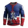 Pat Patriot Football Print Henley Top