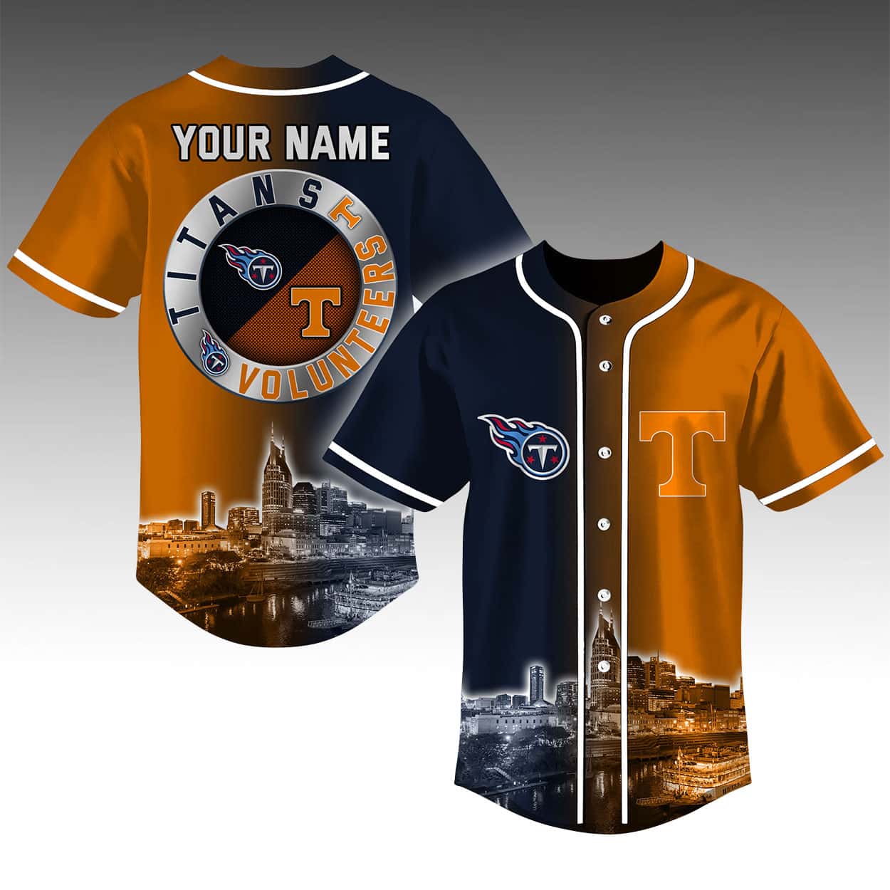 Titans x Volunteers Skyline Baseball Jersey Titans x Volunteers Skyline Baseball Jersey