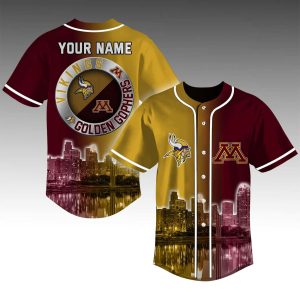 Vikings x Golden Gophers Skyline Baseball Jersey