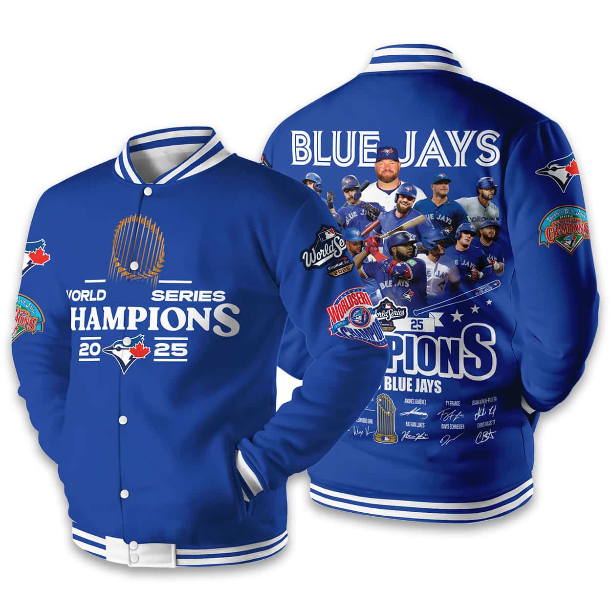 2025 Blue Jays World Series Champions Baseball Jacket 2025 Blue Jays World Series Champions Baseball Jacket