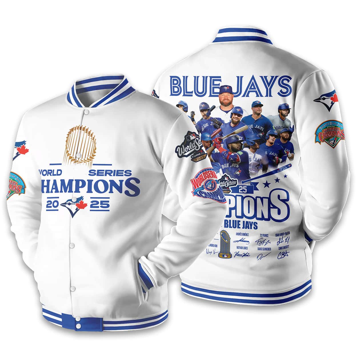 2025 Blue Jays World Series Champions Baseball Jacket 3 2025 Blue Jays World Series Champions Baseball Jacket2