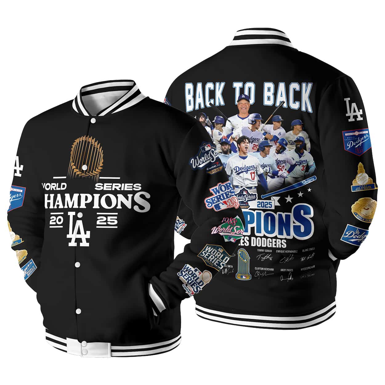 2025 Dodgers World Series Champions Baseball Jacket 2 2025 Dodgers World Series Champions Baseball Jacket1