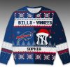2025 Bills x Yankees Customized Christmas Ugly Sweater 4 2025 Bills x Yankees Customized Christmas Ugly Sweater