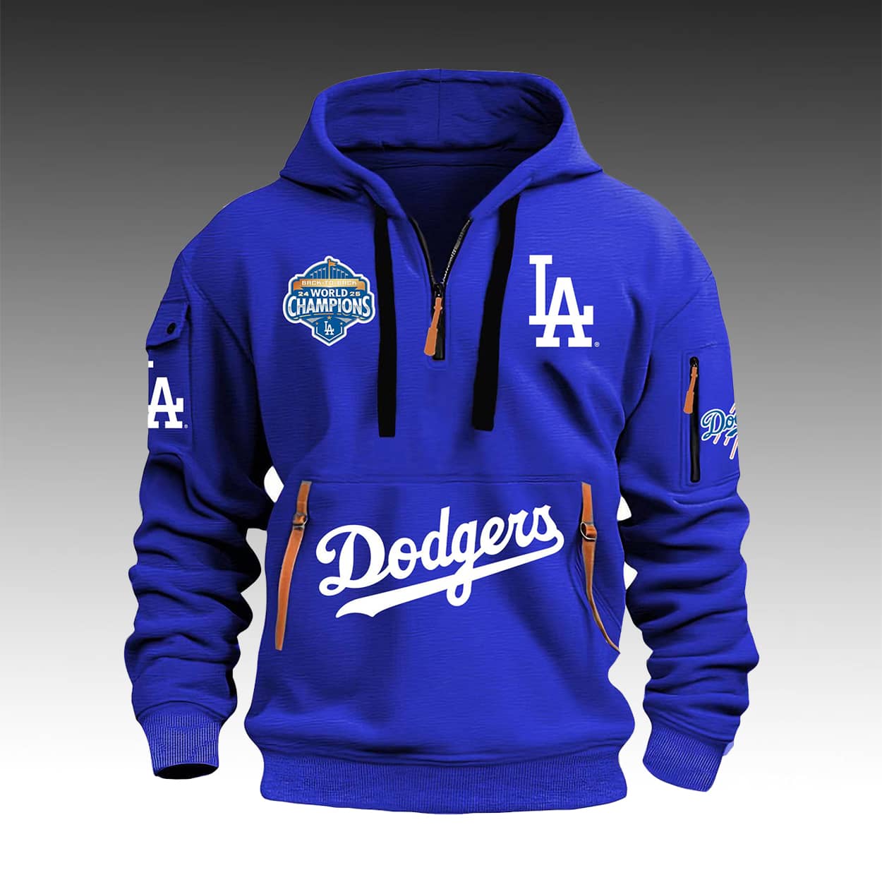 Dodgers Back To Back World Series 2025 Champions Hoodie Half Zipper 2 Dodgers Back To Back World Series 2025 Champions Hoodie Half Zipper1