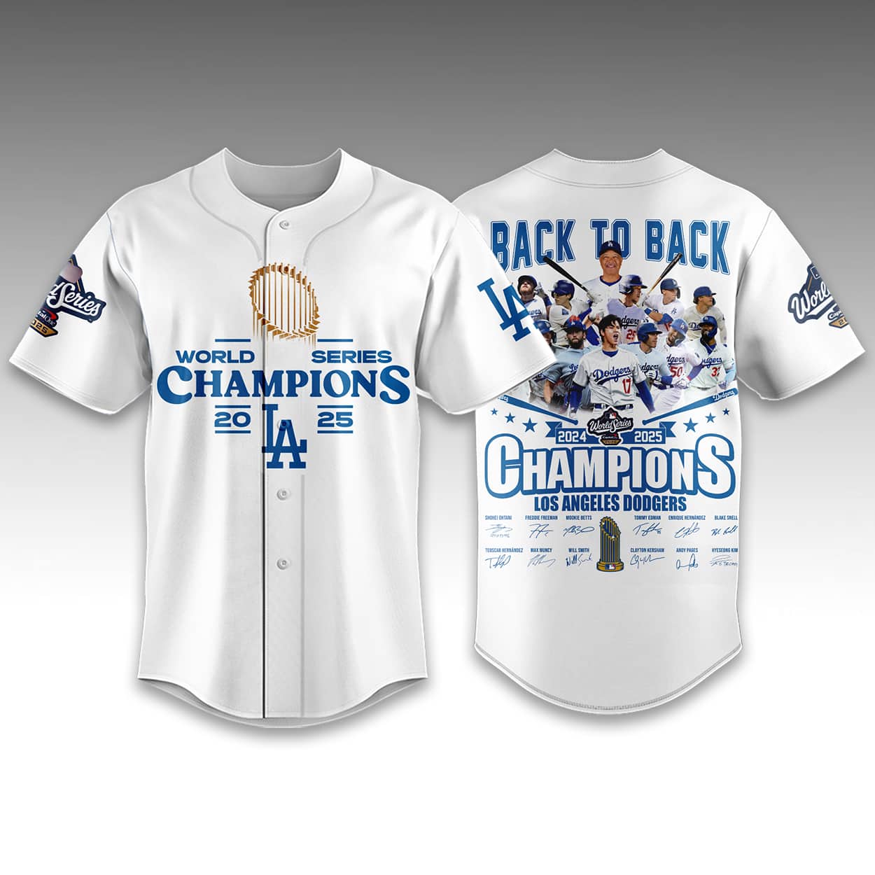 Dodgers Back To Back World Series Champions 2025 Baseball Jersey 2 Dodgers Back To Back World Series Champions 2025 Baseball Jersey