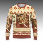 Funny Smoking Cat Meme Marlboro Christmas Ugly Sweater