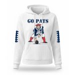 Go Pat Patriot Football Print Waffle Hoodie