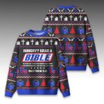 Hungry Grab A Bible Christian Christmas Ugly Sweater