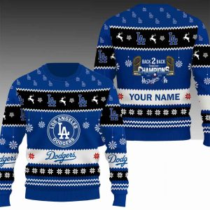 Dodgers Back To Back World Series 2025 Champions Ugly Sweater