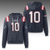 Patriots Drake Maye 10 Waffle Hoodie