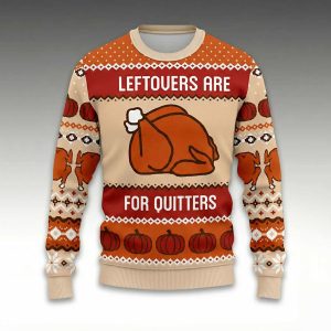 Queens University Coach Grant Leonard Leftovers Are For Quitters Ugly Sweater
