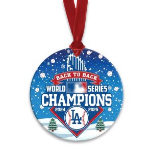 Dodgers Back to Back World Series Champions 2025 Christmas Ornament