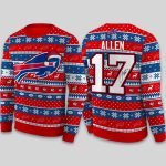 2025 Josh Allen Bills Signature Christmas Ugly Sweater