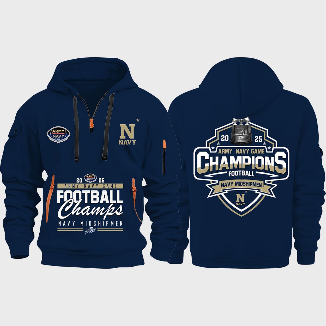 2025 Navy Midshipmen Commander-in-Chief's Trophy Champions Quarter Zip Hoodie 2025 Navy Midshipmen Commander-in-Chief's Trophy Champions Quarter Zip Hoodie