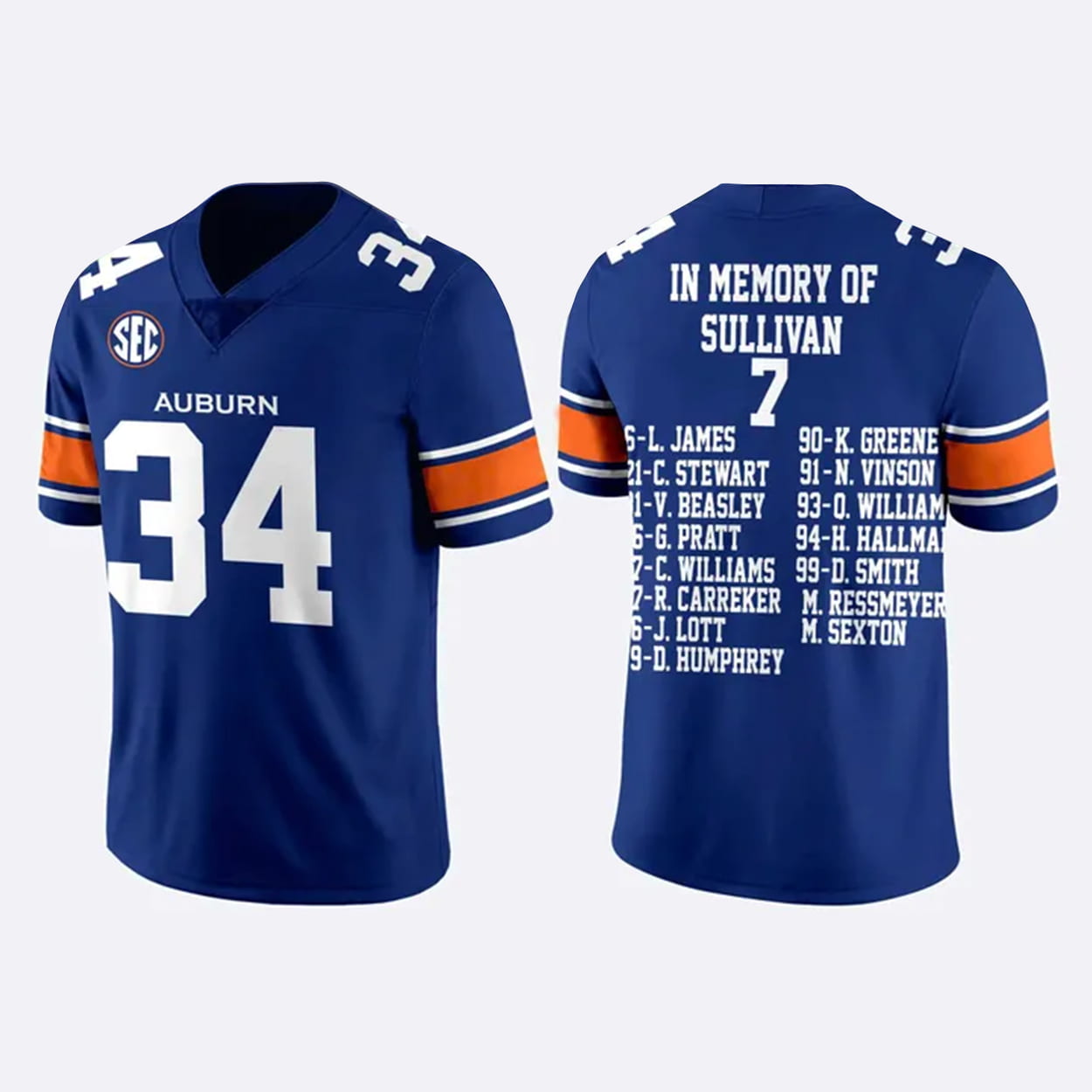 Bo Jackson Auburn Football In Memory Of Sullivan 7 Jersey Bo Jackson Auburn Football In Memory Of Sullivan 7 Jersey