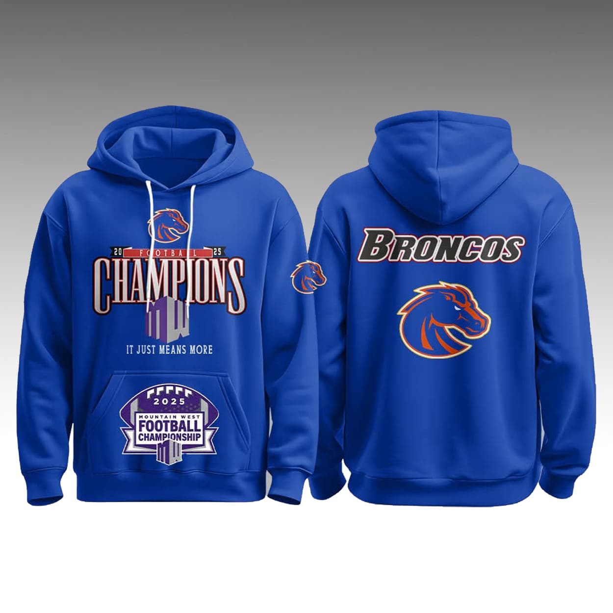 Boise State Football Mountain West Champions 2025 Hoodie Boise State Football Mountain West Champions 2025 Hoodie