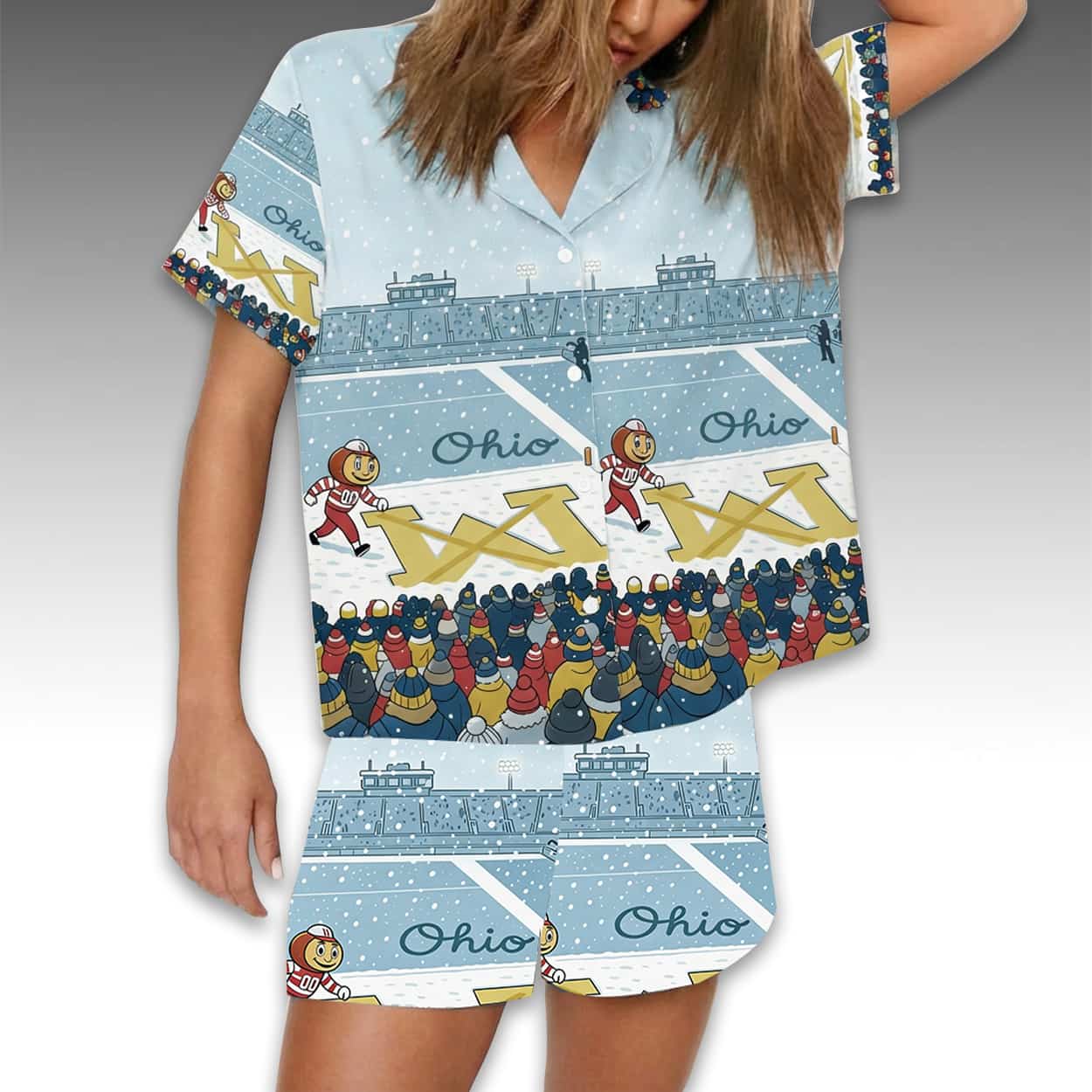 Brutus Crossed Out The M In Michigan Pajamas Set Brutus Crossed Out The M In Michigan Pajamas Set