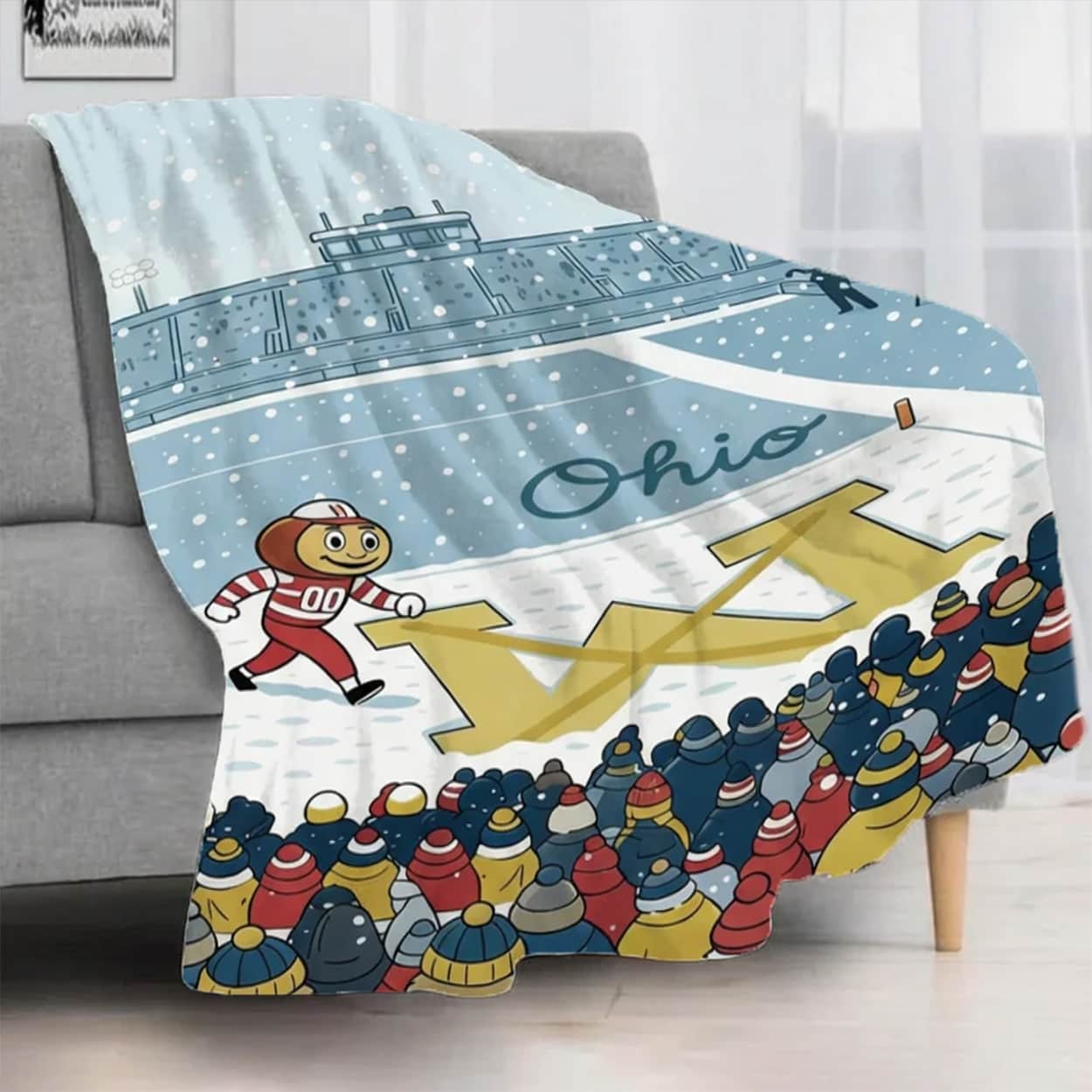 Brutus Ohio Snow Erase The M Blanket Brutus Ohio Snow Erase The M Blanket