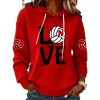 Nebraska Volleyball Love Printed Waffle Hoodie