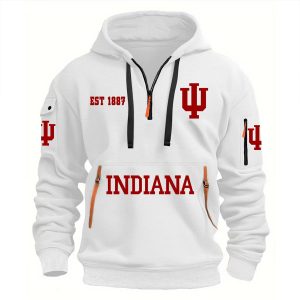Indiana Football Est 1887 Hoodie Half Zipper