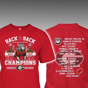 Bulldogs Back 2 Back SEC 2025 Champions Two-Sided Shirt