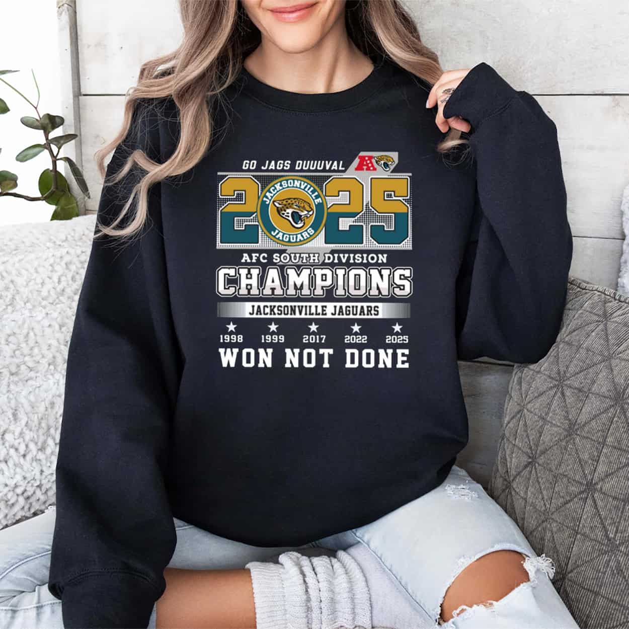2025 Jaguars AFC South Champs GO JAGS DUUUVAL Shirt 4 2025 Jaguars AFC South Champs GO JAGS DUUUVAL Shirt 3