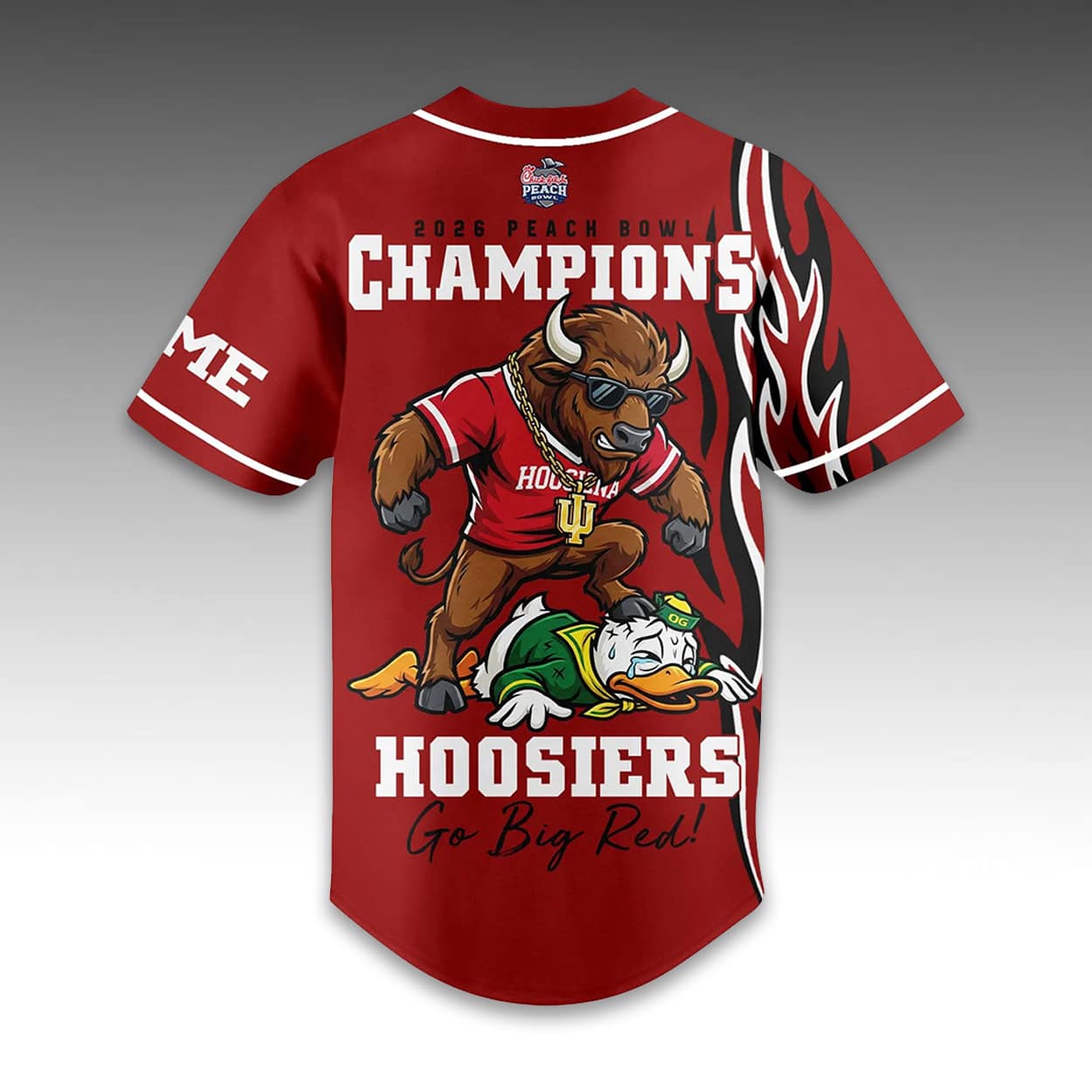 2026 Indiana Hoosiers Peach Bowl Champions Baseball Jersey 3 2026 Indiana Hoosiers Peach Bowl Champions Baseball Jersey2
