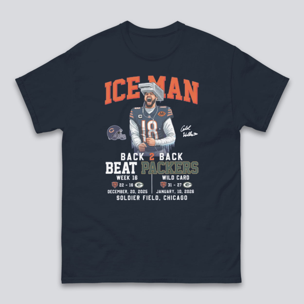 Bears Caleb Iceman Back 2 Back Beat Packers Shirt Bears Caleb Iceman Back 2 Back Beat Packers Shirt