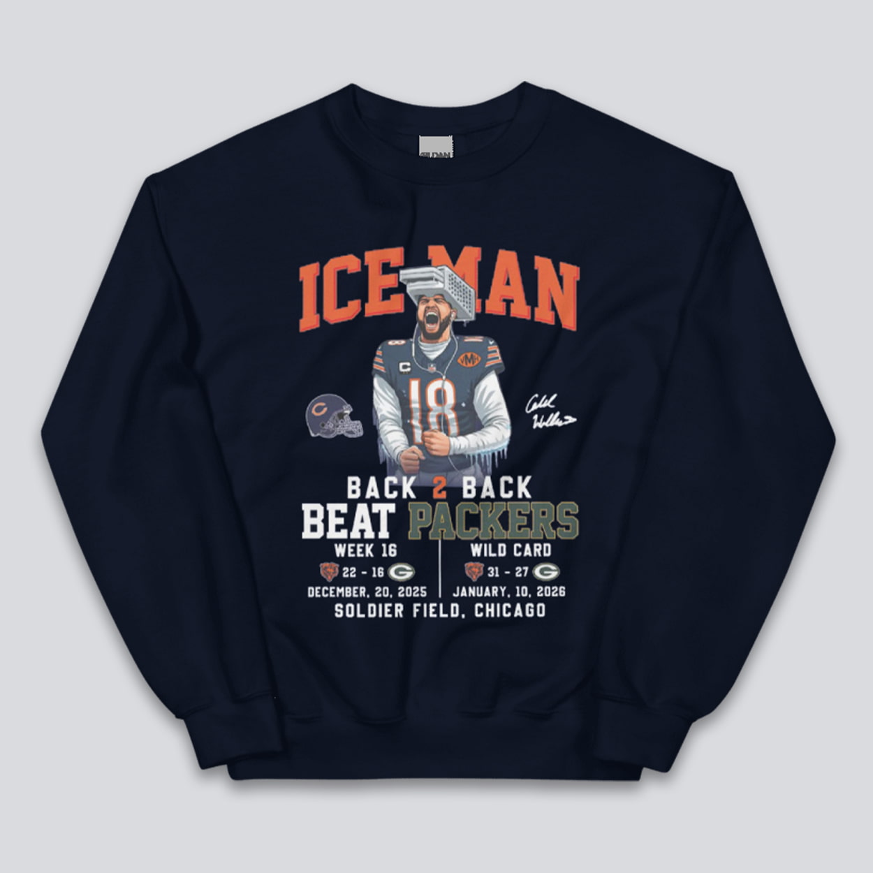 Bears Caleb Iceman Back 2 Back Beat Packers Shirt 2 Bears Caleb Iceman Back 2 Back Beat Packers Shirt1