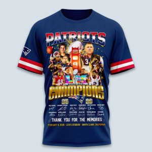 Patriots SuperBowl 2026 Champions Signature Shirt