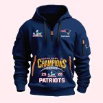 Patriots SupeBowl LX Champions Hoodie Half Zipper