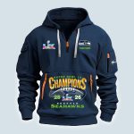 Seahawks SupeBowl LX Champions Hoodie Half Zipper