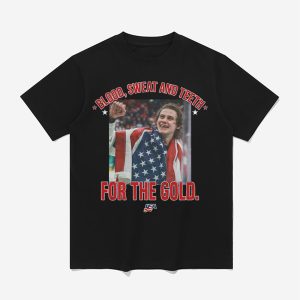 Jack Hughes Blood Sweat And Teeth For The Gold USA Hockey Gold Medal Shirt