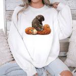 Womens Baby Monkey Punch Print Casual Sweatshirt