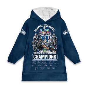 Seahawks Super Bowl LX Champions Blanket Hoodie