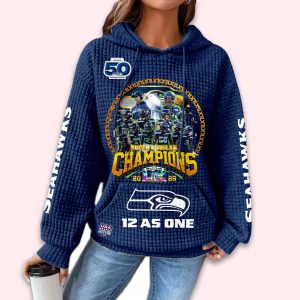 Seahawks Super Bowl LX Champions Waffle Hoodie
