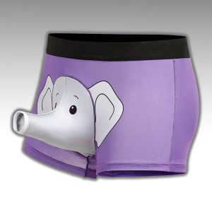 Men's Comfortable Breathable Sexy Elephant Print Boxer Briefs (1)