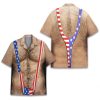 American Flag Chest Hair Illusion Funny Hawaiian Shirt