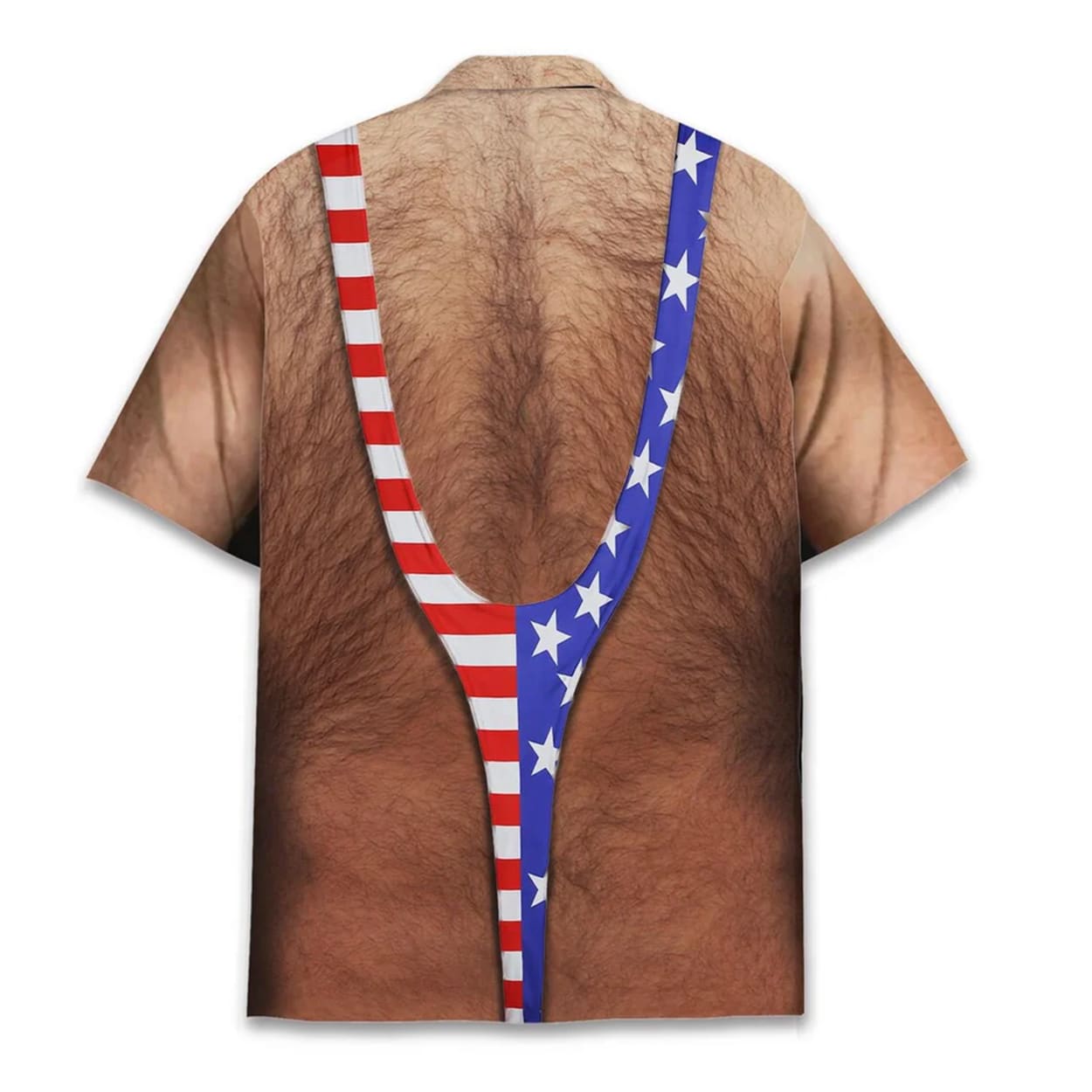 American Flag Chest Hair Illusion Funny Hawaiian Shirt 3 American Flag Chest Hair Illusion Funny Hawaiian Shirt2