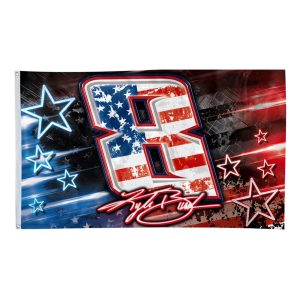 Kyle Busch 8 Signature Red White And Blue Flag