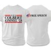 Mens Retro Colbert Kimmel 28 Free Speech Print T Shirt2